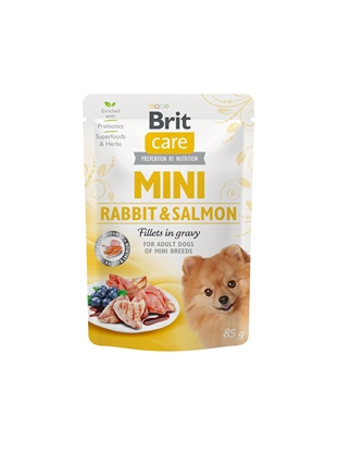 Picture of Brit Care Mini Rabbit & Salmon fillets in gravy 85gr